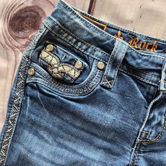 Rock Revival "Caress" Stretch Low Rise Bootcut Jeans Blue | Women's Size 26 - Picture 6 of 15